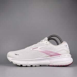 Brooks Ghost 15 Womens Size 8 White Pink Athletic Running Walking Shoes Sneakers